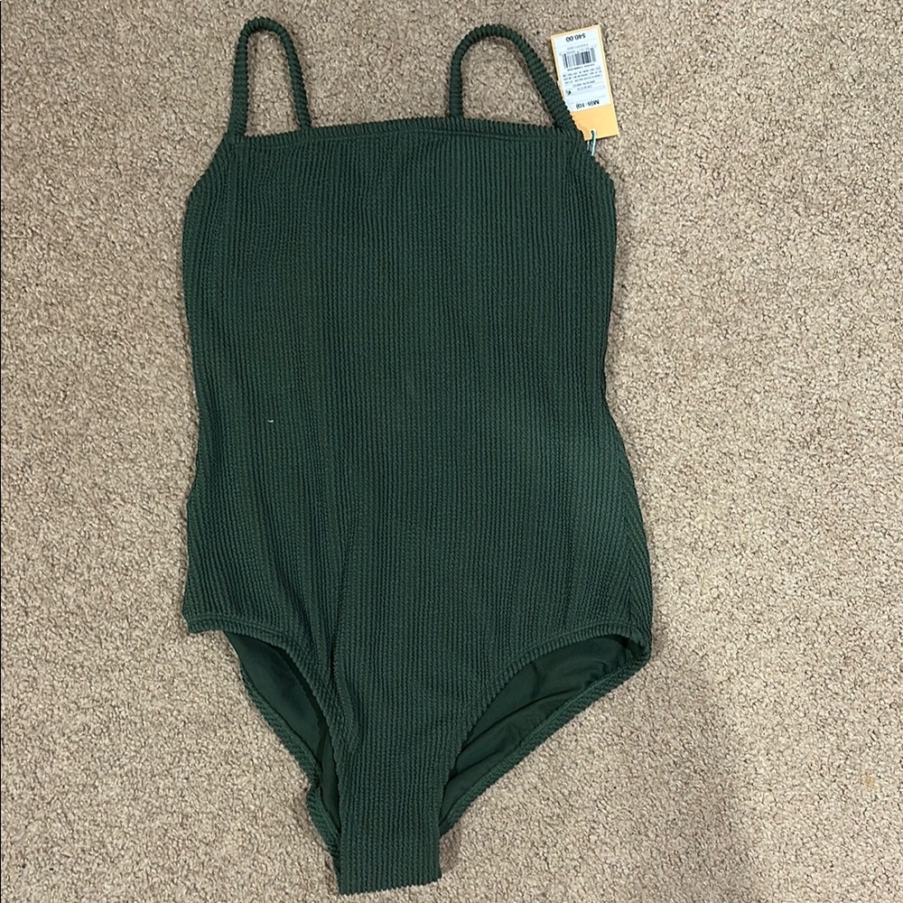 Lulu's Forest Green Textured Swimsuit
